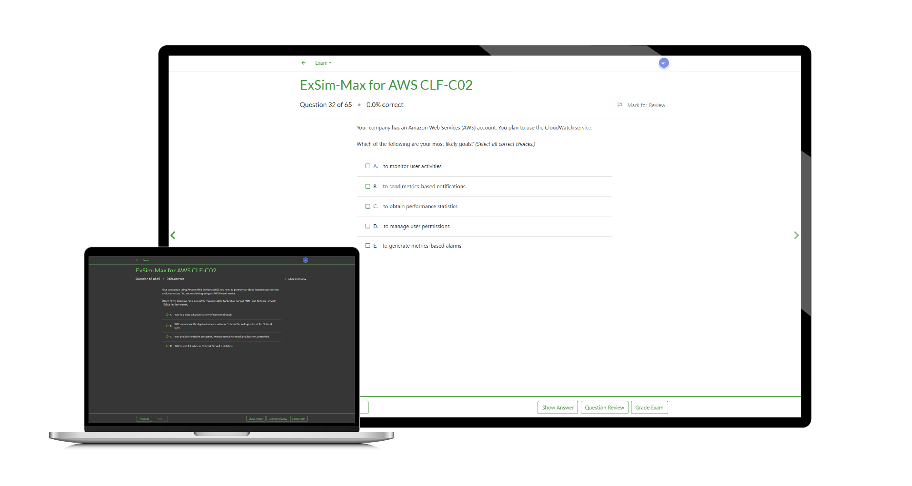 Boson ExSim-Max for AWS CLF-C02 Screenshot