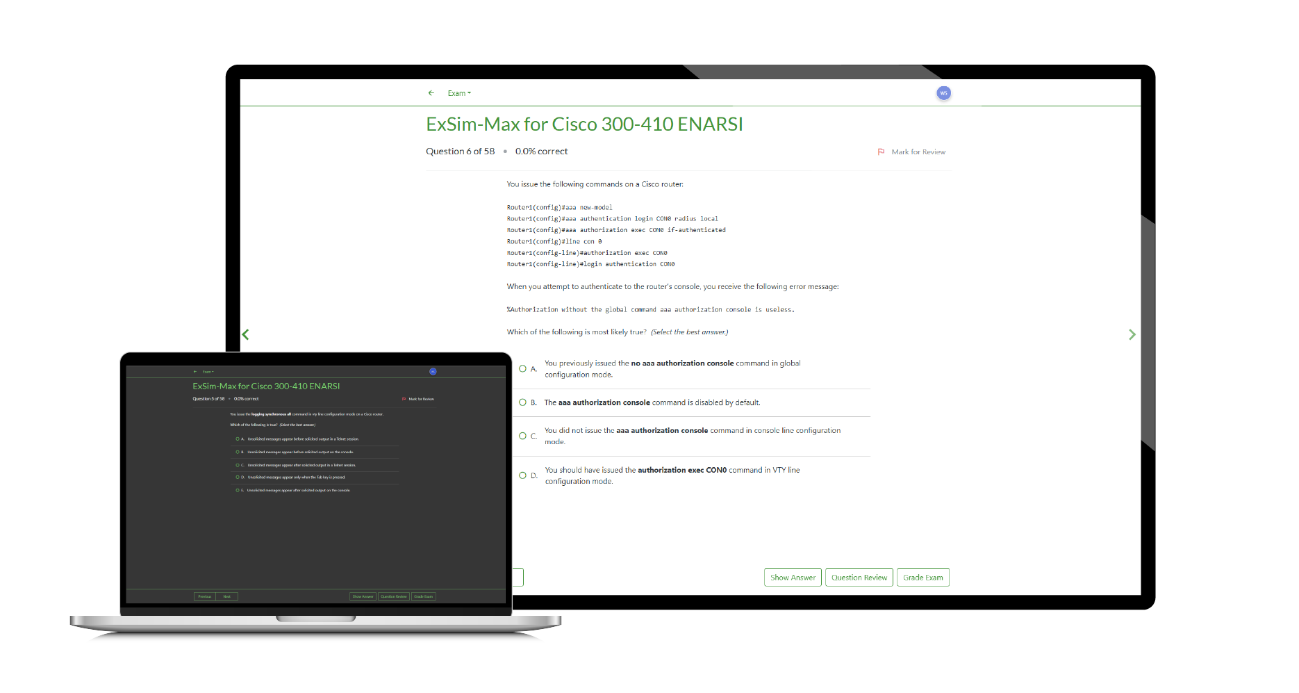 Boson ExSim-Max for Cisco 300-410 ENARSI Screenshot