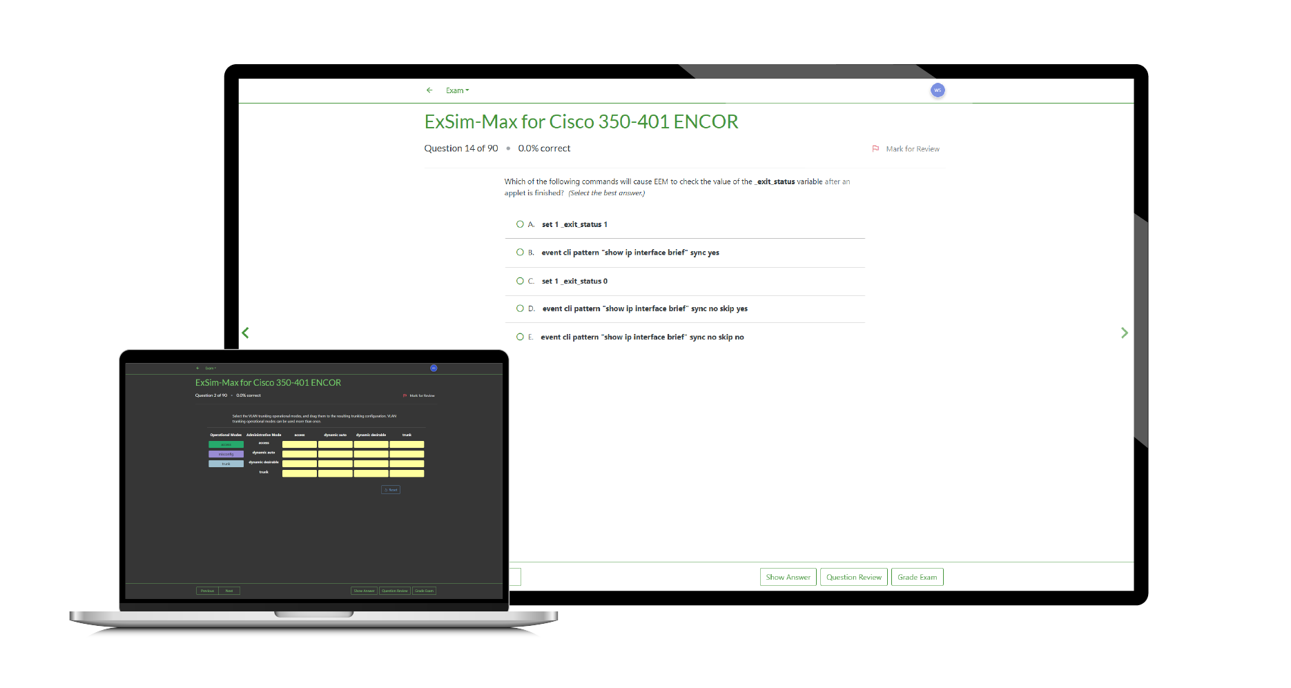 Boson ExSim-Max for Cisco 350-401 ENCOR Screenshot