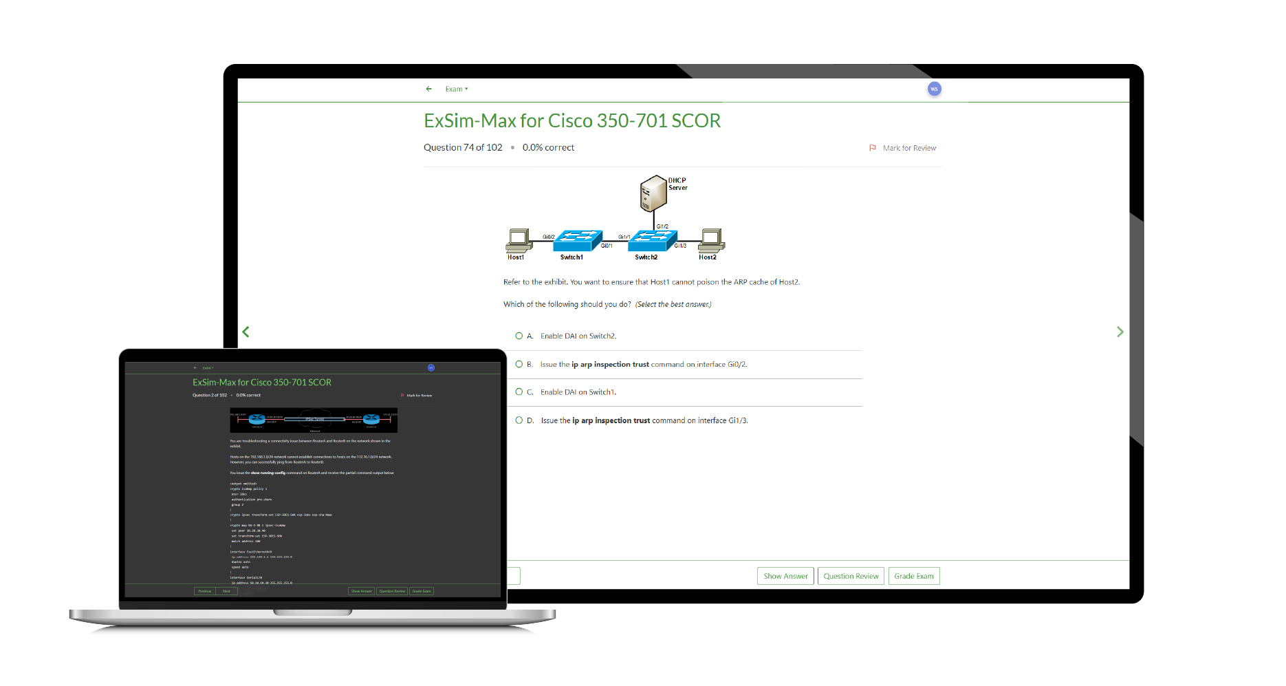 Boson ExSim-Max for Cisco 350-701 SCOR Screenshot