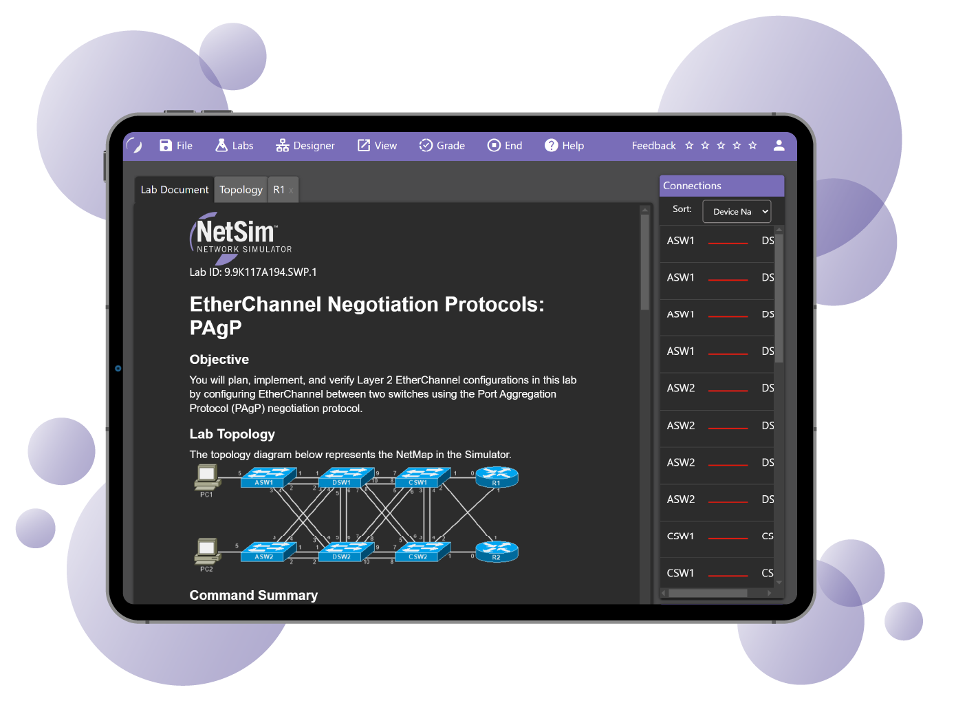 Boson Netsim for Cisco 350-401 ENCOR screenshot