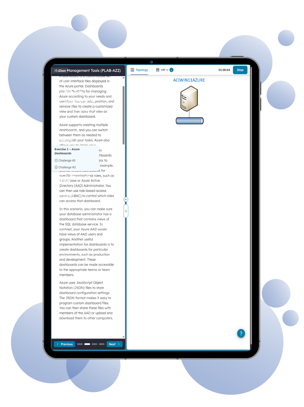 Boson Practice Lab for Azure Management Controls screenshot