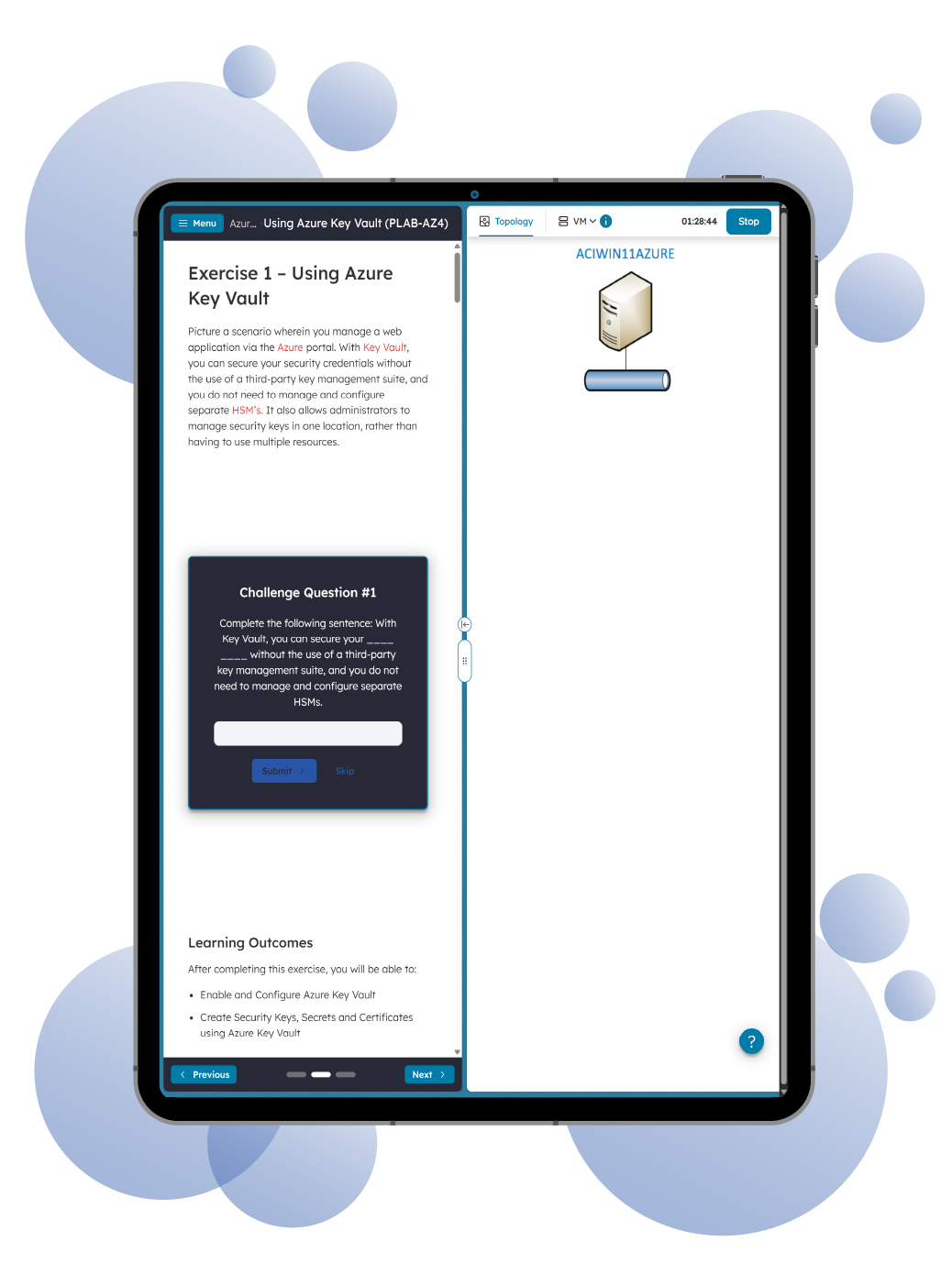 Boson Practice Lab for Azure Security Concepts screenshot