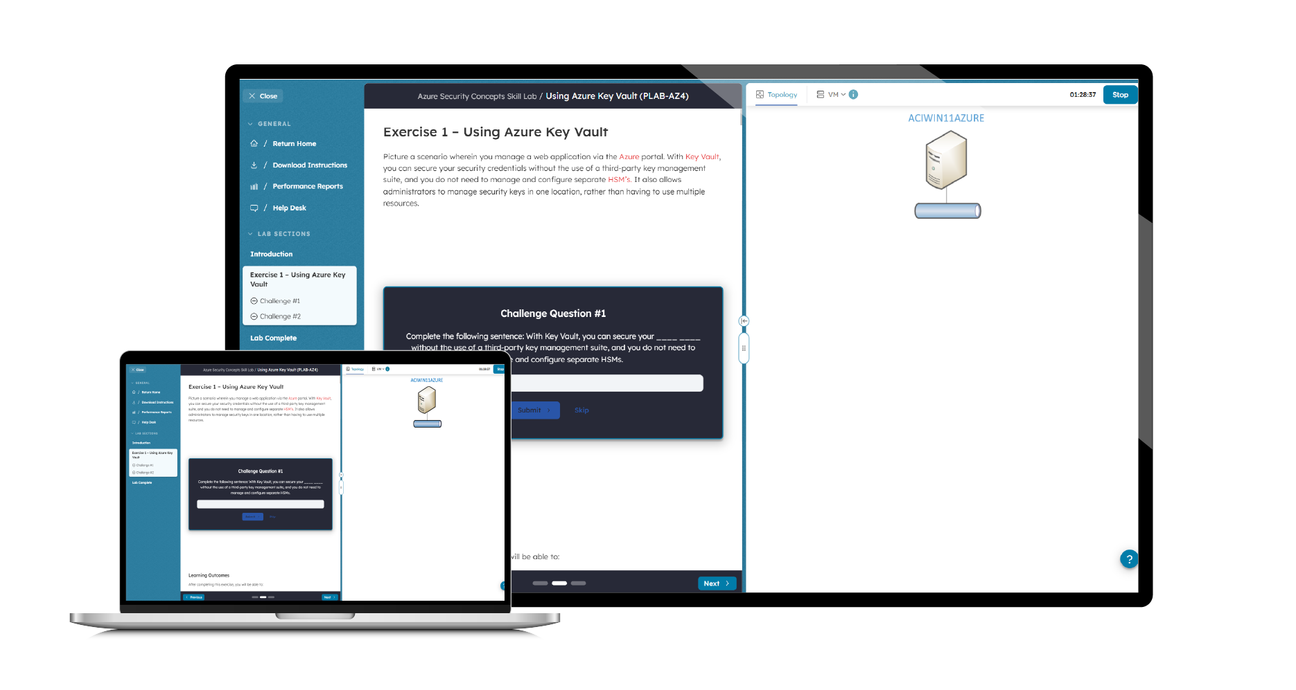 Boson Practice Lab for Azure Security Concepts Screenshot