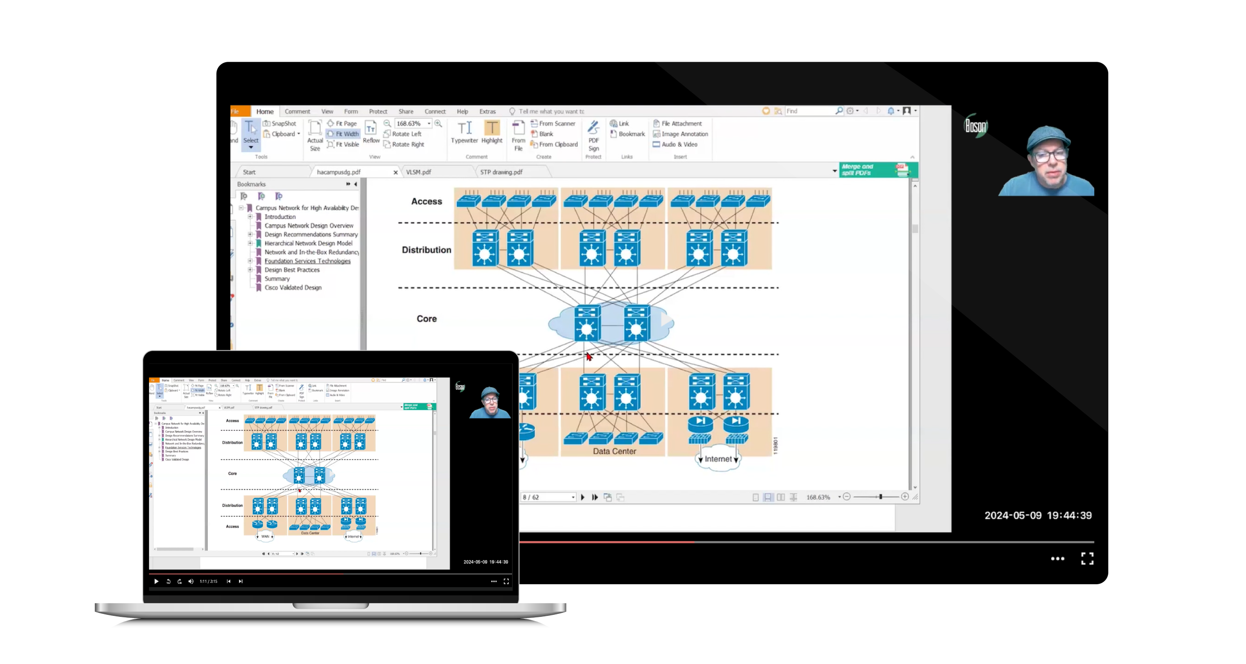 Screen shots of 8 Weeks to CCNA live instruction